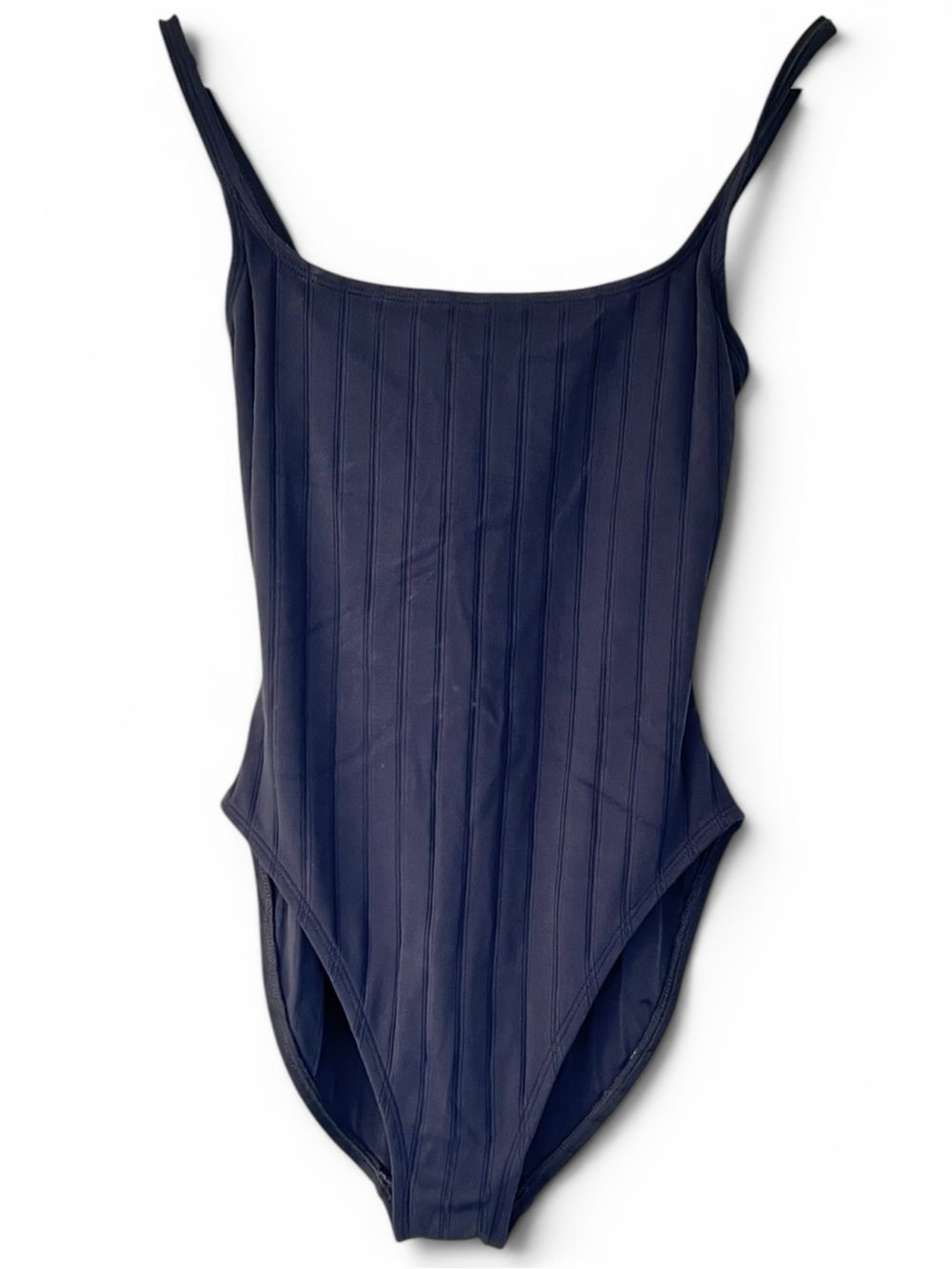 La Blanca by Rod Beattie Black Ribbed One Piece Swimsuit Open Back Size 8